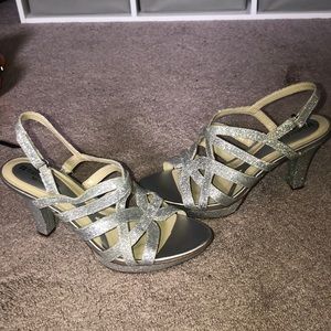 Silver Sparkly High Heels